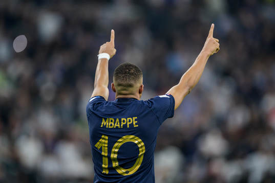 Kylian Mbappe of France celebrates