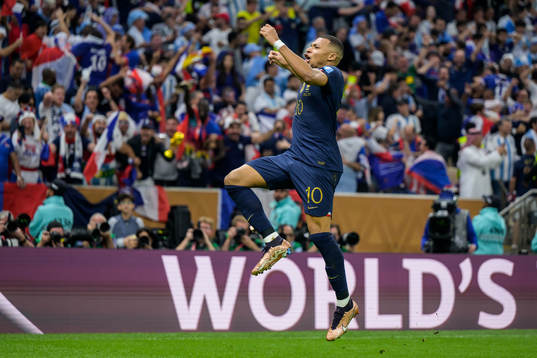 Kylian Mbappe of France celebrates