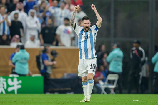 Lionel Messi of Argentina celebrates