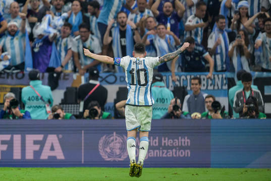 Lionel Messi of Argentina celebrates