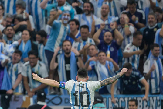 Lionel Messi of Argentina celebrates