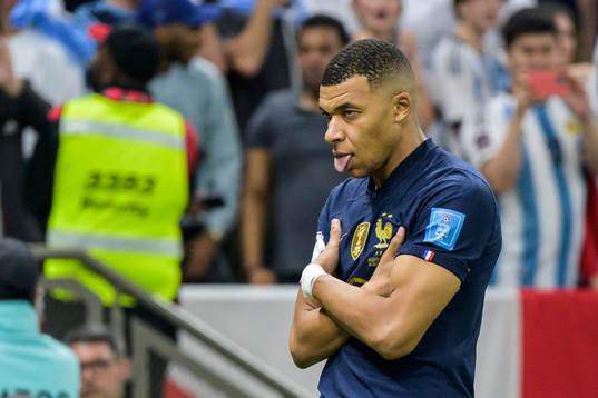 Kylian Mbappe of France celebrates