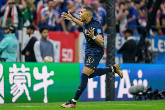 Kylian Mbappe of France celebrates