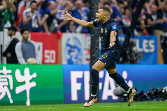 Kylian Mbappe of France celebrates