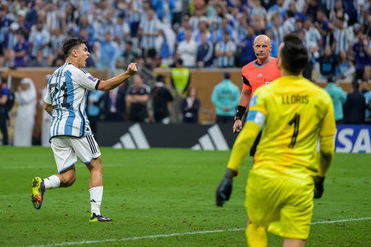 Paulo Dybala of Argentina celebrates