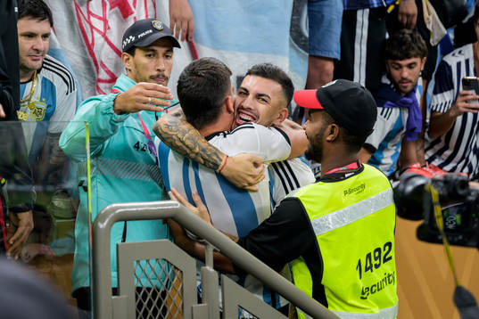 Leandro Paredes of Argentina celebrate with friends