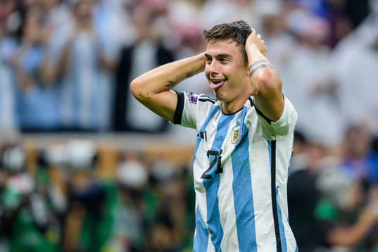 Paulo Dybala of Argentina celebrates