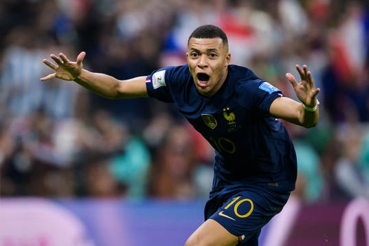 Kylian Mbappe of France celebrates