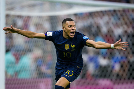 Kylian Mbappe of France celebrates