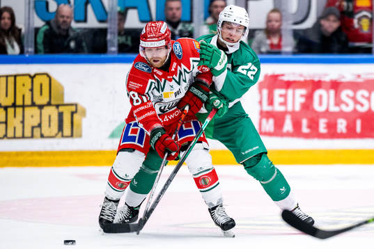 Frölundas Ryan Lasch och Rögles Samuel Jonsson