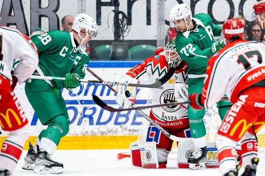 Rögles Anton Bengtsson och Daniel Zaar mot Frölundas