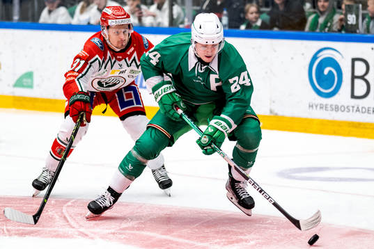 Frölundas Nicklas Lasu och Rögles Marco Kasper
