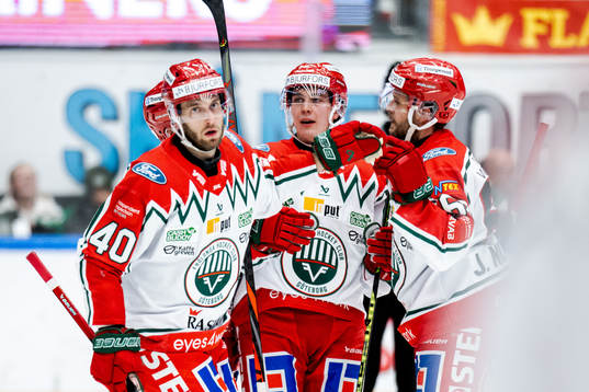 Frölundas Petteri Lindbohm, Jere Innala och Jacob Nilsson