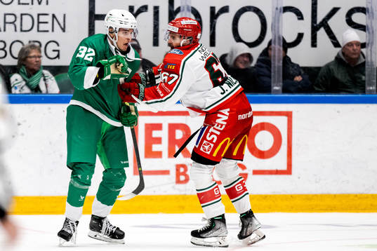 Rögles Oskar Hassel och Frölundas Jacob Nilsson