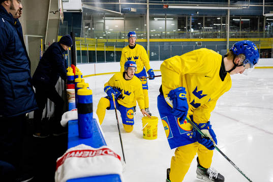 Leo Carlsson , Filip Bystedt and Adam Engström of Sweden