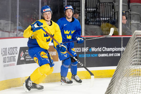 Filip Bystedt and Noah Östlund of Sweden