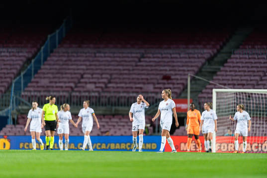 Olivia Holdt of FC Rosengård looks dejected