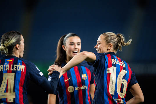 Fridolina Rolfö of Barcelona celebrates with Ingrid
