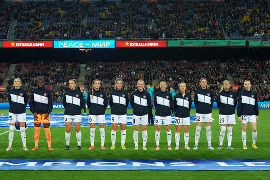 Emma Berglund, goalkeeper Angel Mukasa, Gudrun Arnardottir,