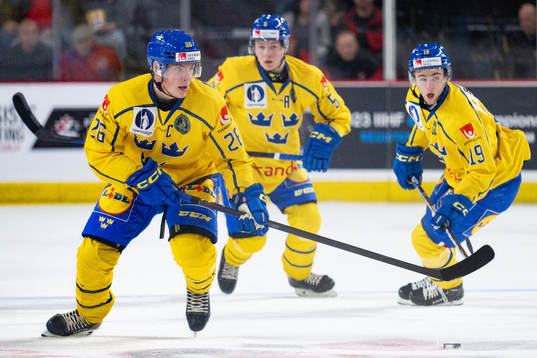 Victor Stjernborg, Victor Sjöholm and Isak Rosén of Sweden