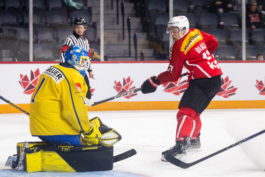 Attilio Biasca of Switzerland scores the 0-1 goal behind