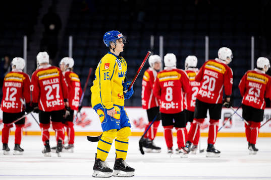 Jakob Norén of Sweden looks dejected