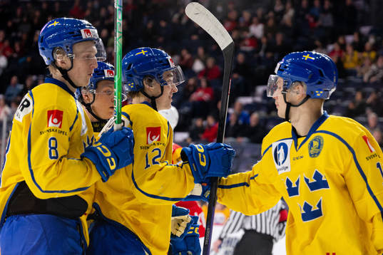Adam Engström, Noah Östlund and Fabian Lysell of Sweden