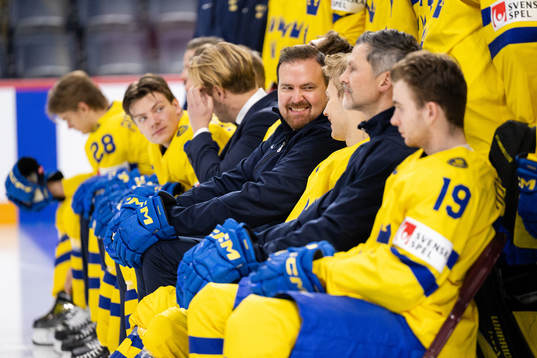 Gereon Dahlgren, assistant coach of Sweden poses for team