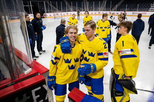 Jonathan Lekkerimäki, Oskar Pettersson and goaltender Ian