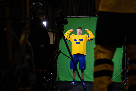 Isak Rosén of Sweden poses for a portrait infront of a
