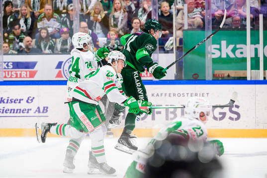 Rögles Marco Kasper och Färjestads Joakim Nygård