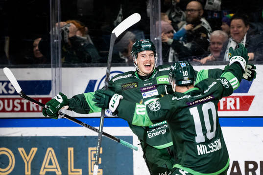 Färjestads Joakim Nygård och Marcus Nilsson jublar