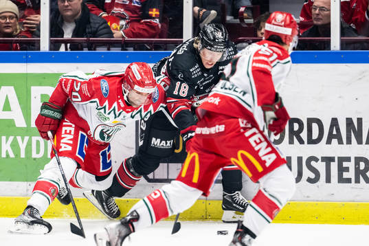 Frölundas Joel Lundqvist och Malmö Redhawks Marcus