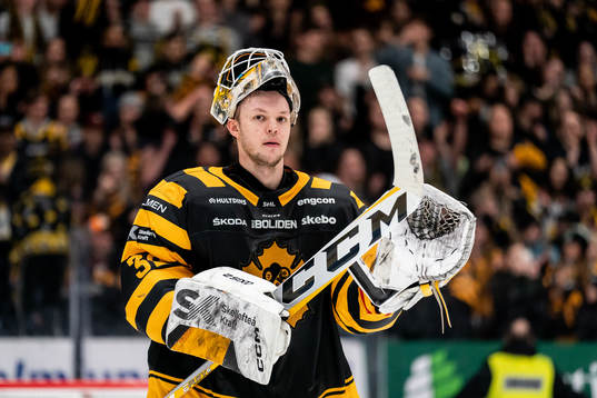 Skellefteås målvakt Linus Söderström jublar