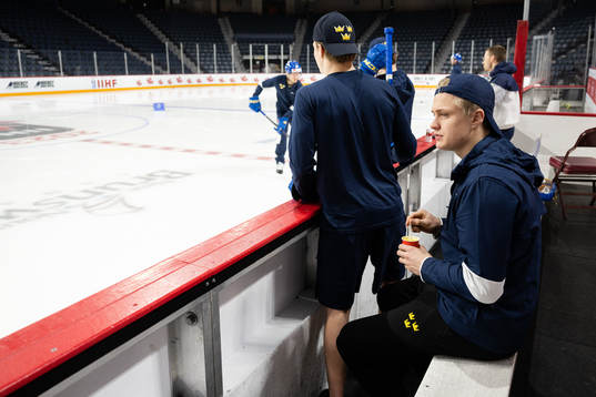 Elias Pettersson of Sweden at a practice session