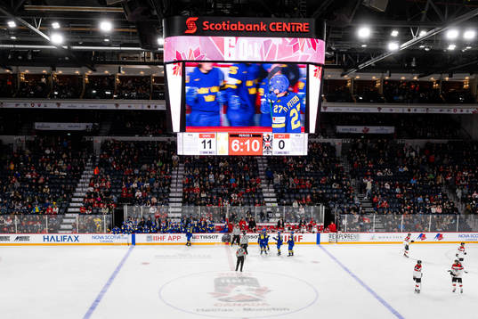 Oskar Pettersson of Sweden celebrates the 11-0 goal