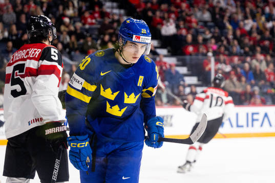 Liam Öhgren of Sweden celebrates the 7-0 goal