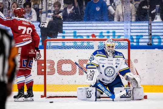Leksands målvakt Mantas Armalis deppar
