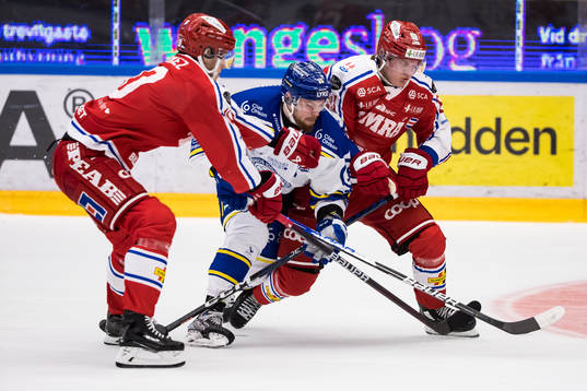 Leksands Lucas Elvenes och Timrås Sebastian Hartmann