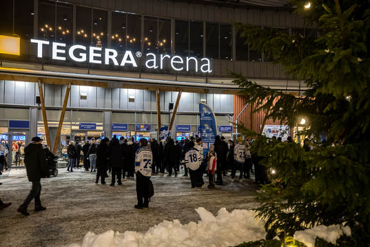 Tegera Arena innan ishockeymatchen i SHL mellan Leksand och