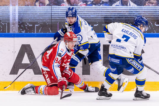 Leksands Martin Karlsson och Timrås Sebastian Hartmann