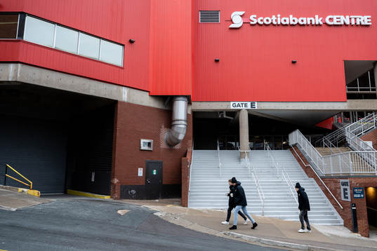 Players of Sweden outside Scotiabank Centre