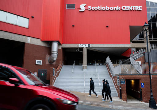 Players of Sweden outside Scotiabank Centre
