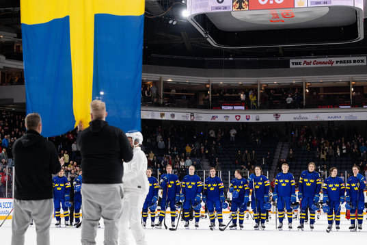 Players of Sweden celebrate