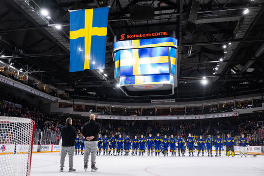 Players of Sweden celebrate