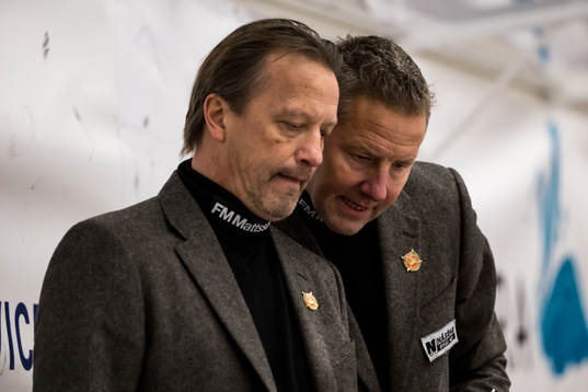 Moras tränare Johan Hedberg och Moras assisterande