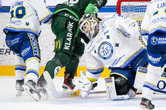 Färjestads Jonathan Andersen och Leksands målvakt Kasimir