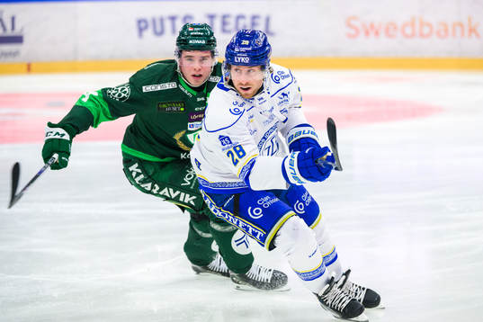 Färjestads Oscar Lawner och Leksands Justin Glenn Kloos
