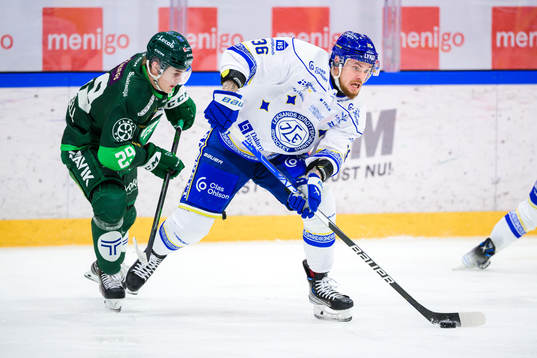 Färjestads Lucas Forsell och Leksands Lucas Elvenes