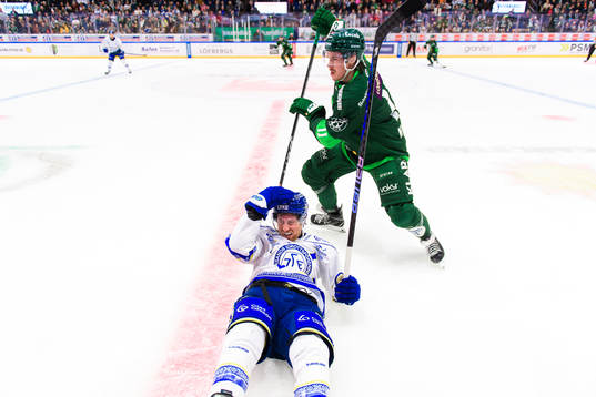Leksands Justin Glenn Kloos och Färjestads Joakim Nygård